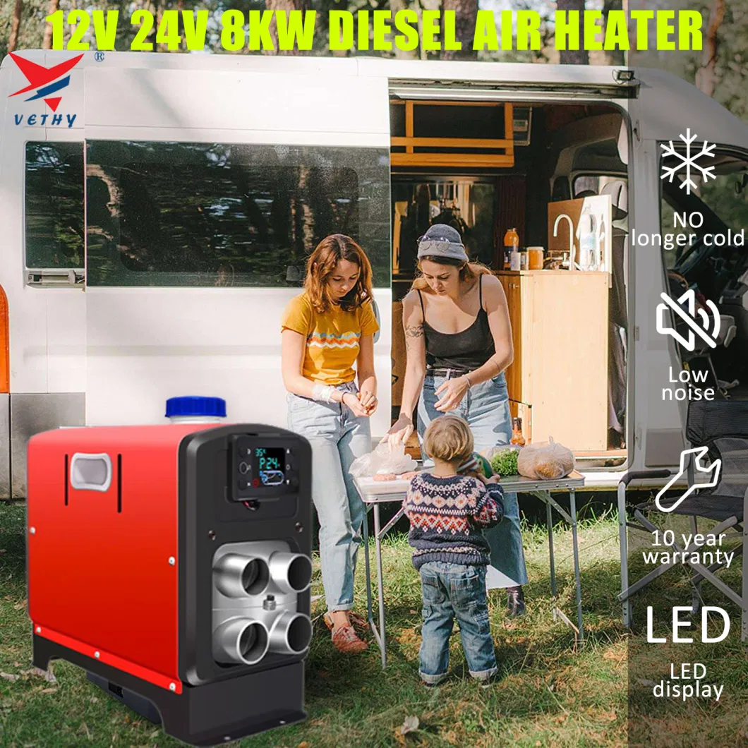 All-in-One Diesel Air Heater 12V 24V 8kw Portable Diesel Air Parking for Boat Bus Truck Tent Diesel Parking Heater