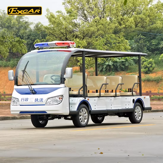 Langer 11-Sitzer-Patrol-Sightseeing-Bus mit Alarmlicht